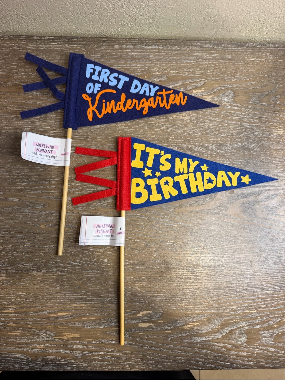 Kindergarten First Day of School & It’s my Birthday Felt Pennant Flag Bundle
